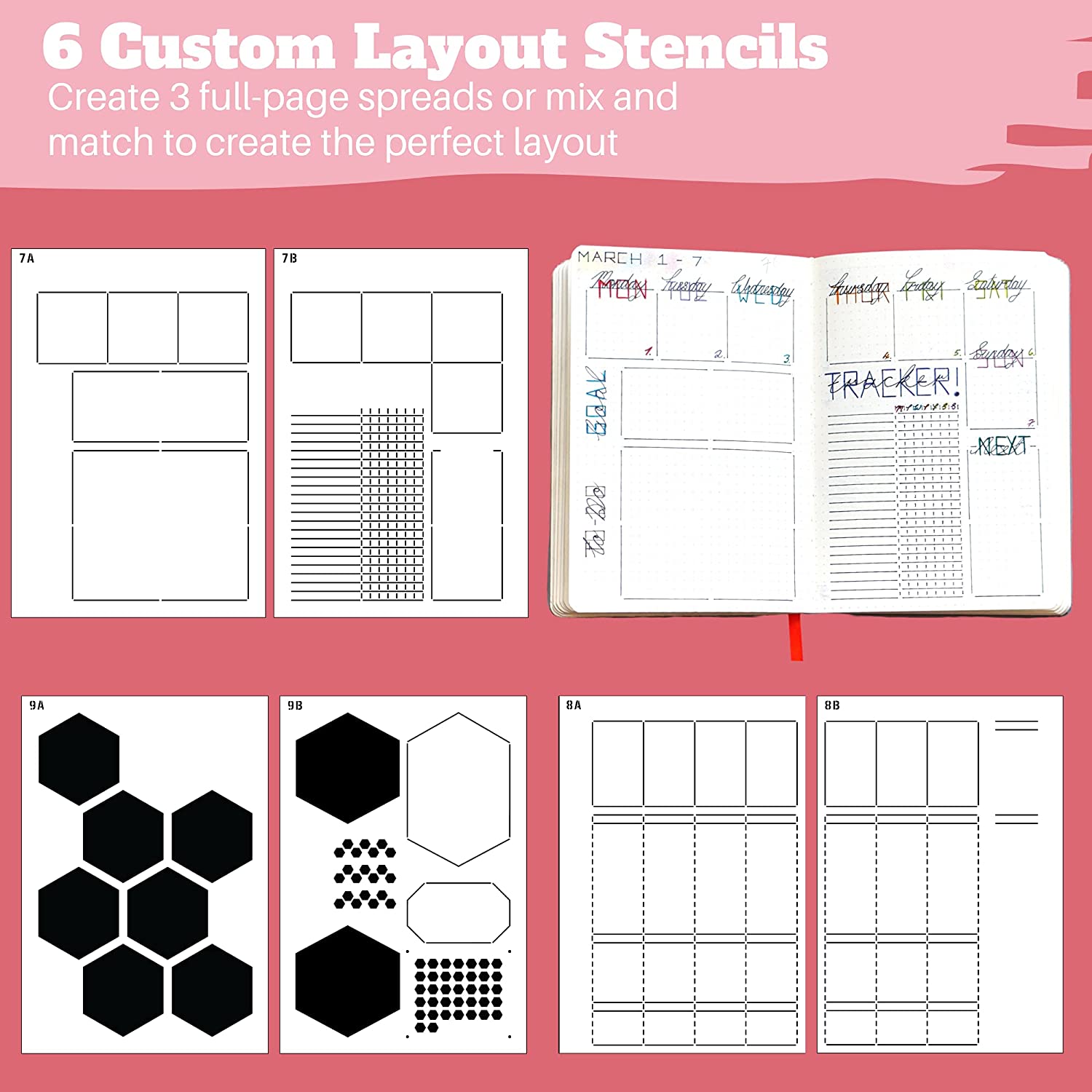 Notebook Dotted A5 - Stencil per diario in plastica riutilizzabile