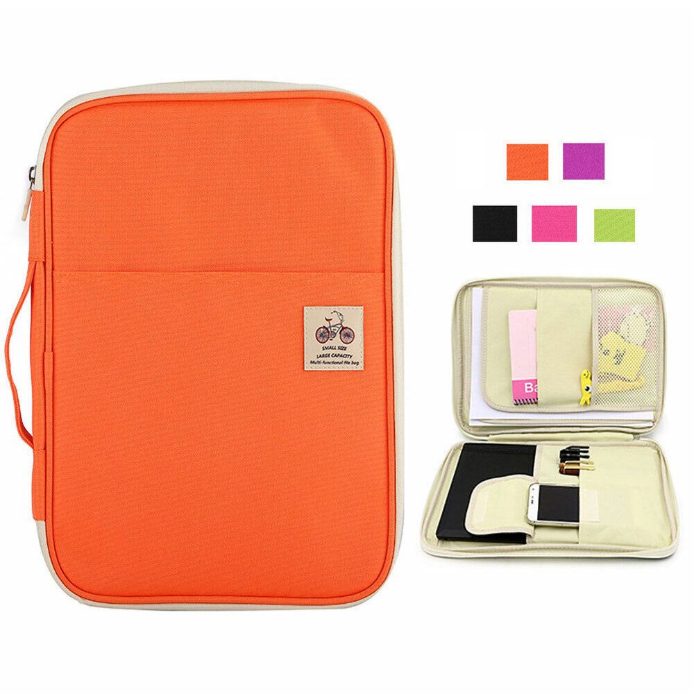 Portfolio Folder Zip - Portafoglio da viaggio A4 cartella per