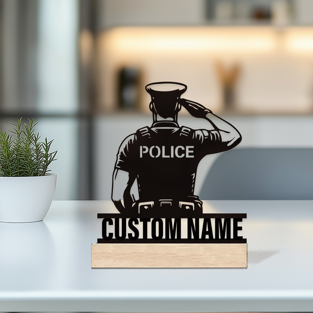 Desk Name Plate - Distintivo Metallico Personalizzato per Polizia, Targhetta