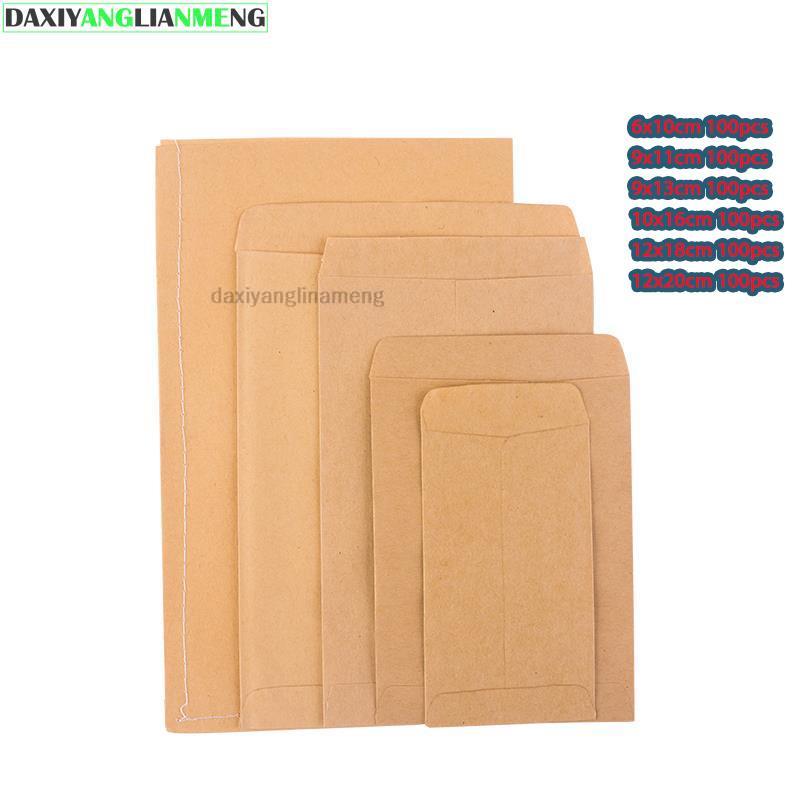 Letter Envelope Kraft - 100 pz 6*10 10*16 9*1312*20cm carta