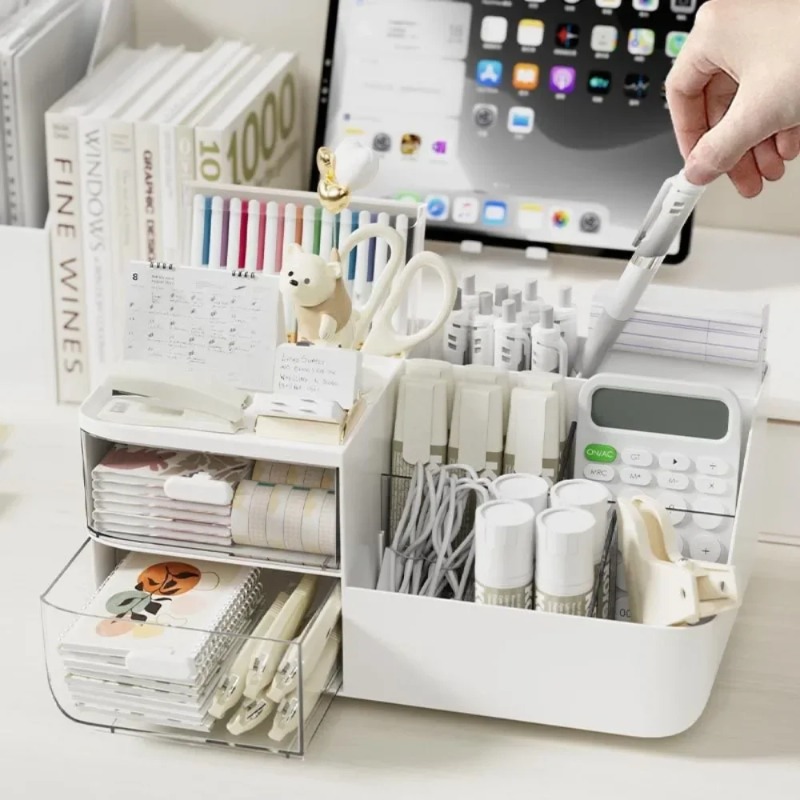 Ideal Stationery & Office Supply - Organizzatore da scrivania per cosmetici con