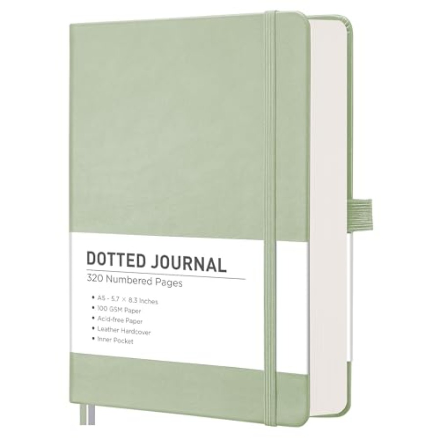 Notebook Dotted A5 - Quaderno a puntini, 320 pagine numerate,