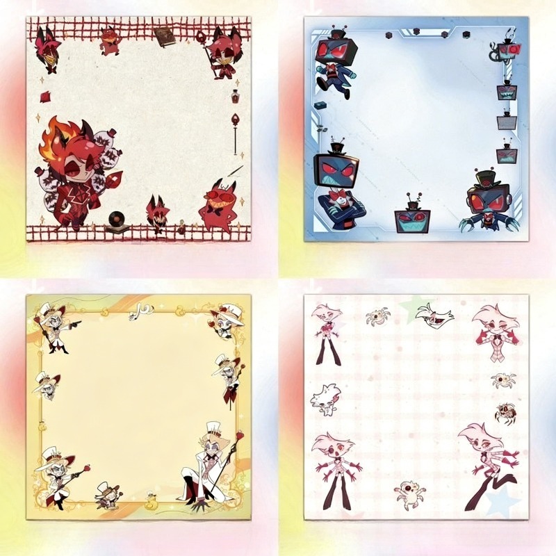 Stationery Warehouse - 4 Pezzi Blocco Note Adesivo Hazbin