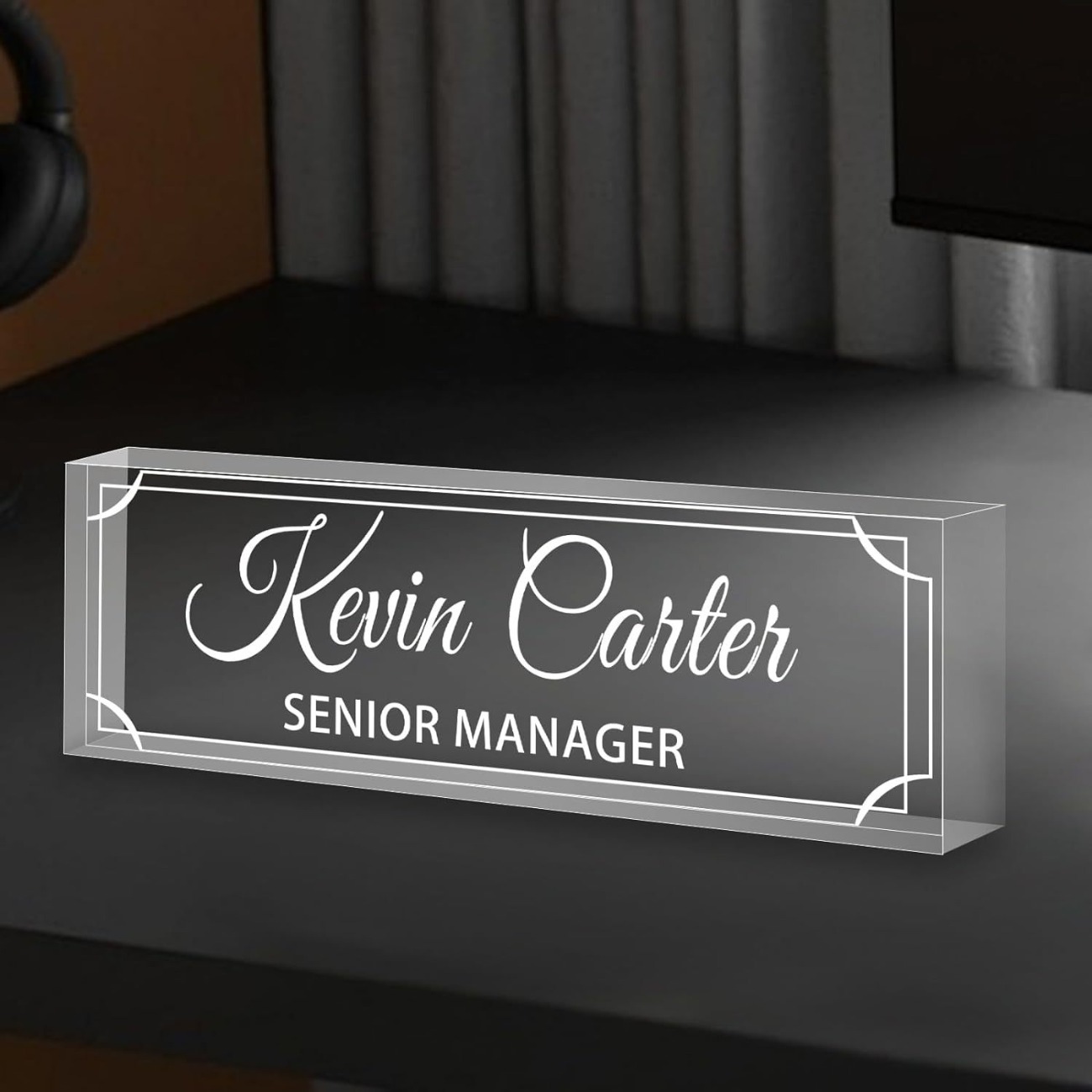 Desk Name Plate - Targa da Scrivania Personalizzata in Acrilico