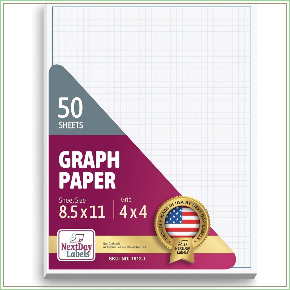 Graph Paper Pad - Blocco di Carta a Quadretti 8.5x11,