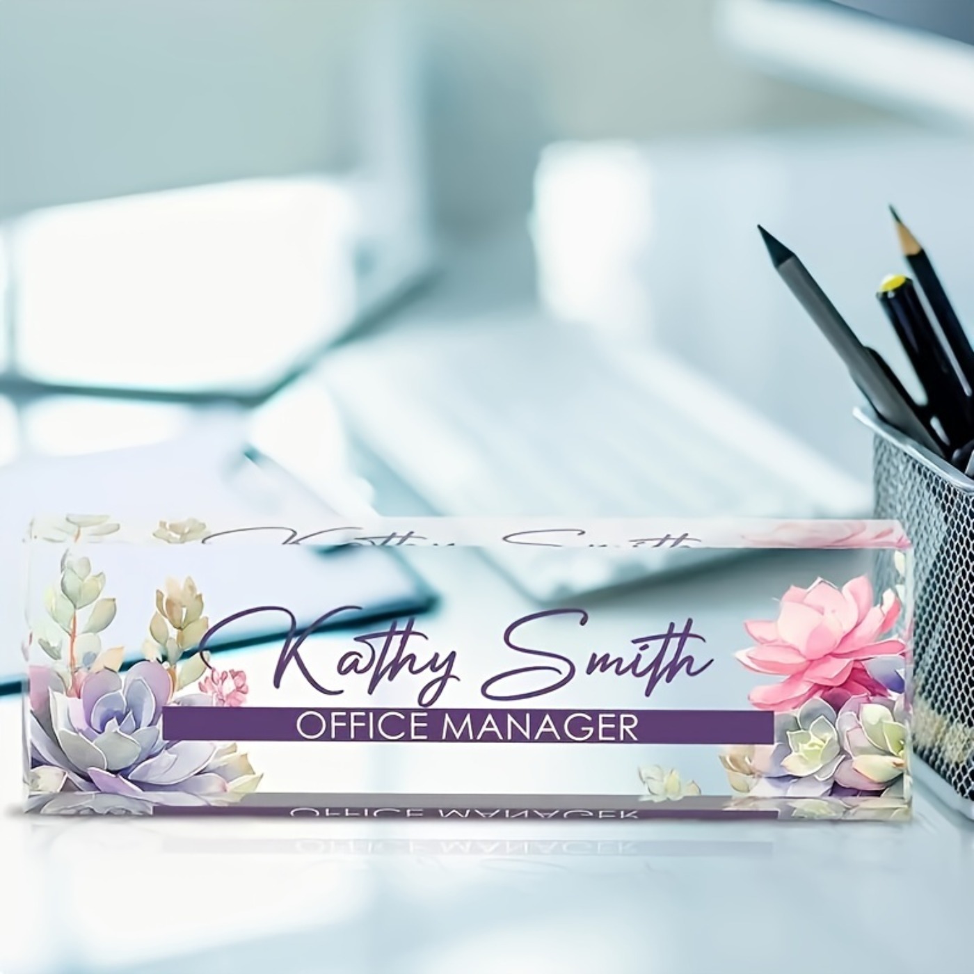 Desk Name Plate - Targa da scrivania personalizzata in acrilico