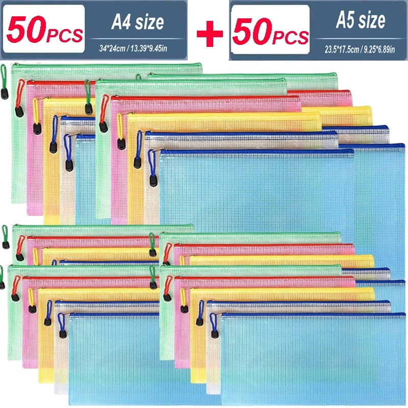 Portfolio Folder Zip - Busta portaoggetti in rete con cerniera
