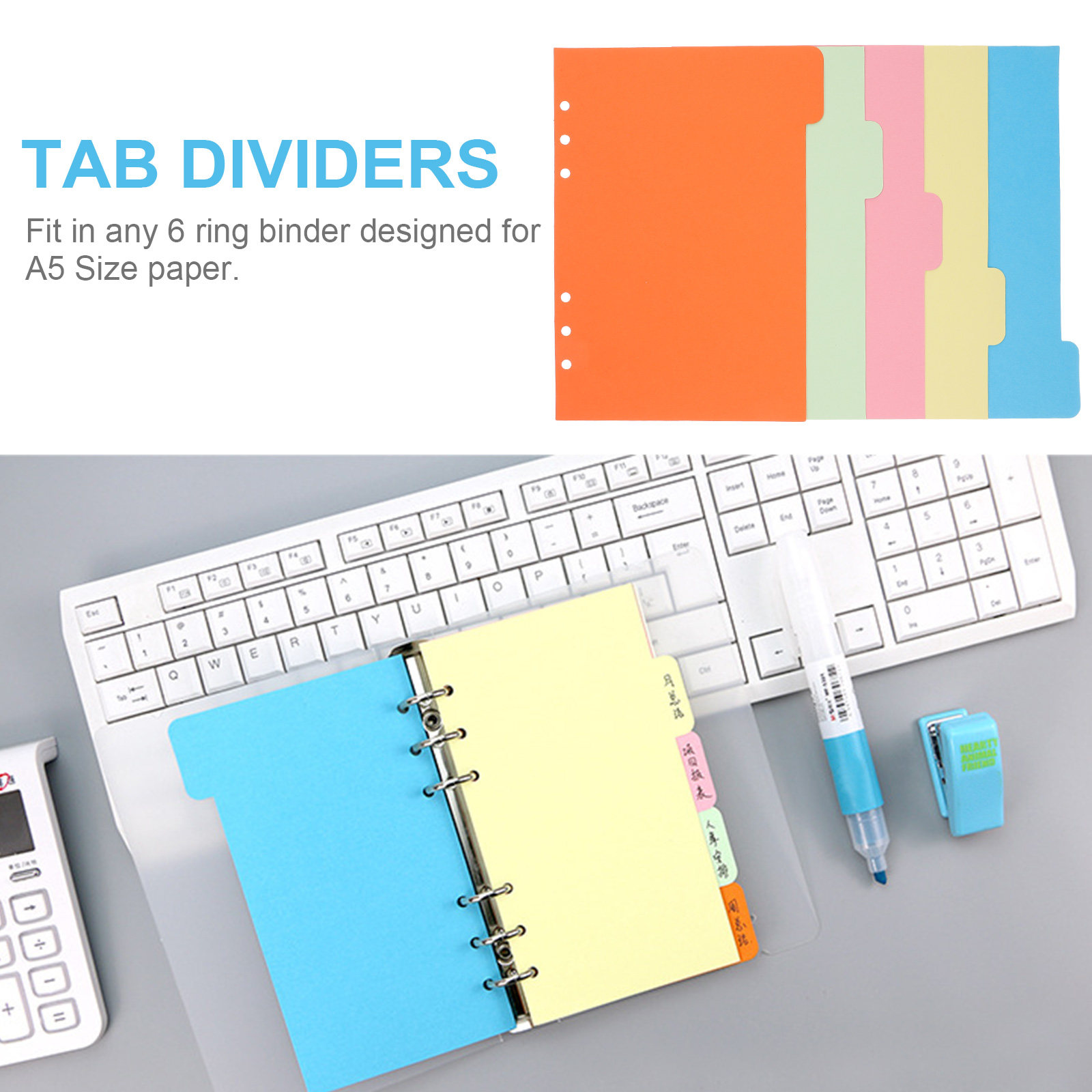 Set di 5 Fogli Divisori A5 a 6 - Index Tab Divider recensione e prezzo